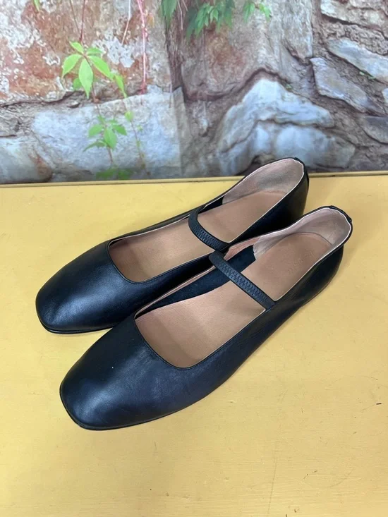 MADEWELL The Greta Mary Jane Black Leather Flats, 9 - Picture 3 of 12
